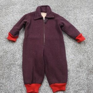 Vintage 1930s Wool Toddler Snowsuit One Piece Coverall Talon zipper true vintage
